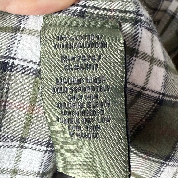 Bass Pro Shop Mens 100% Cotton Green Long Sleeve Button Down Flannel size 2XL - Picture 10 of 14
